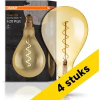 Osram 4 x Vintage 1906 LED Spiral Filament Leuchtmittel Birnenform A160 5W = 28W E27 gold gelüstert 300lm extra warmweiß 2000K