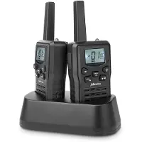 Alecto FR200BK Walkie-Talkie Set 2 Funkgeräte 8 Kanäle Ladestation USB-C Schwarz