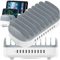 ORICO Intelligente 10-Port USB-Ladestation, 120W, Weiß - Effizientes Laden für Smartphones und Tablets mit 2.4A pro Anschluss, Schutz vor Überladung und Kurzschlüssen, Stilvolles Design
