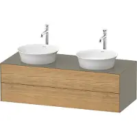 Duravit White Tulip, Waschtischunterbau wandhängend, Breite 1300 x Tiefe 550mm, mit 2 Schubkästen, mit Tip-on Technik, WT4988BH5H2