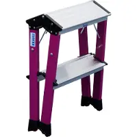 Krause Klapptritt "Rolly", pink, B:40cm H:45cm L:45cm, Aluminium, Leitern, Klapptritt, 2 x 2 Stufen