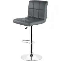 StarTech.com 2er Set - Barhocker - Höhenverstellbar - Drehbar - Kunstleder - Metall - Mit Fußstütze - Chromfuß - Grau
