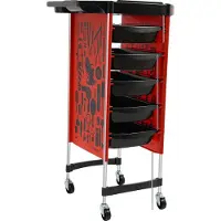 OEM Salonwagen, 6 Ebenen, 5 Schubladen, Rot