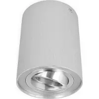 LED line Deckenleuchte ROLLO Aufbaustrahler Lampe Aufputz Leuchte Strahler Schwenkbar 45° Rund Silber aus Aluminium mit Fassung GU10 5W Leuchtmittel Kaltweiß