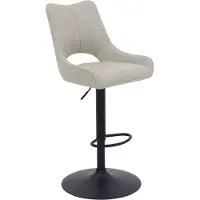Hela Barhocker "ROCKPORT", beige, B:50cm H:96cm T:57cm, 100% Polyester, Hocker, Barhocker, drehbar,höhenverstellbar,Gasdruckfeder,Rückenausschnitt,Tellerfuß