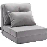 Vevor Umwandelbares Bodensofa Schlafsofa, 5-fach verstellbares klappbares gepolstertes Lazy-Sofa mit verstellbarer Rückenlehne & Kissen, faltbares Sofa für Wohnzimmer und Schlafzimmer, grau