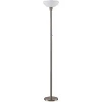 LINDBY Stehlampe Ignacia, nickelfarben, Glas, 180 cm, E27