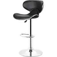StarTech.com 2er Set Barhocker aus Leder - Barhocker - Drehbar - Höhenverstellbar - Dick gepolsterter Sitz - Metallgestell - Modernes Design - Schwarz