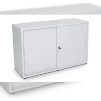 Ceha Schiebetüren- und Sideboard Büroschrank Stahl 120 cm Breite in lichtgrau mit 2OH
