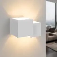 ZMH Wandleuchte Innen Wandlampe G9 Modern Design Up Down Flur Wandlampen Treppenhaus Leuchten Weiß Gipsleuchte Wandbeleuchtung für Schlafzimmer Kinderzimmer Ohne Leuchtmittel
