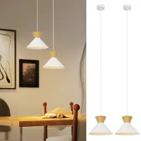 ZMH Pendelleuchte Modern Esszimmer Hängelampe 2 x Esstischlampe Weiß E27 Metall Hängeleuchte Schlafzimmer 1 Flammig Retro Hängend Esszimmerlampe Innen Pendellampe für Küche Wohnzimmer Bar Resturant