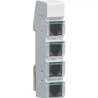 Hager ZZ12LMN04P LMN-Modul mit 4x RJ12-Buchsen, passiv ohne Spannungsversorgung, Breite 1 PLE