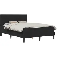 vidaXL Bettgestell mit Matratze mit Kopfteil Schwarz 140 x 190 cm Samt