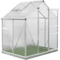 Westmann Aluminium Gewächshaus Flora 64 Silber 132x190x201 cm