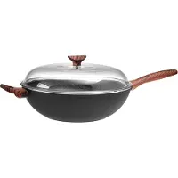 Sambonet Rock'N'Rose Aluminium schwarz Wokpfanne 32 cm mD S0163-S00565-S2105 51033-32