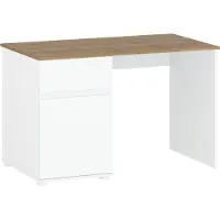 Kondela Schreibtisch Vilgo 1D1S/120 - Weißglanz / Wotan-Eiche