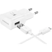 Samsung - EP-TA50EWE - Fast Charger + USB Cable to USB Type C Cable - White BULK