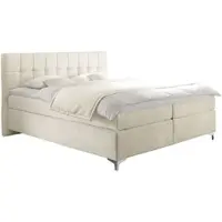 Hapo Boxspringbett "Nizza erhältlich in den Breiten 100, 160, 180 & 200cm", cremeweiß, B:191cm L:200cm, Komplettbetten, Boxspringbett