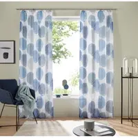 Otto Home Gardine "Belem, 1 Stück, Kräuselband, transparent" Gr. 2, blau (dunkelblau, weiß), B:140cm H:175cm, Voile, Polyester, Gardinen, Gardine, 1 bzw. 2 Schals, Vorhang, Fertiggardine, Kreise