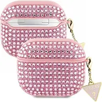 GUESS Etui Erraten Gua3Hdgtpp Na Airpods 3 Abdeckung - Różowe Strass Dreieck Charme