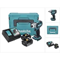 Makita DTS 141 RGJ Akku Impulsschrauber 18 V 40 Nm 1/4" Brushless + 2x Akku 6,0 Ah + Ladegerät + Makpac