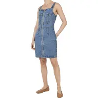 Pepe Jeans für Damen. PL9537846 Isla Mid Kleid aus Denim (XS), Blau, Ärmellos / Hosenträger