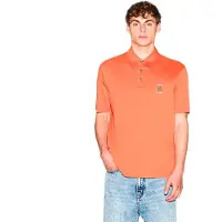 Armani Exchange für Herren. XM002209AF10364U3040 Orangefarbenes Freizeit-Poloshirt (XXL), Lässig, Baumwolle, Klassisch, Kurzarm