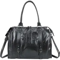 Gallantry Paris Gallantry, Zipp-Tasche Damen mit Hartgriffen und Umhängeriemen, Schwarz