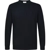 Profuomo Pullover Rib Wool Blend Navy - XXL