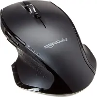 Amazon Basics A. Basics Ergonomische kabellose Maus mit Schnell-Scrolling, normale Größe, Schw