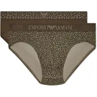 Emporio Armani für Herren. EM000251_AF18885 Satz 2 Slips Tragen Sie grünlich-braun (M), Heimtextilien, Baumwolle
