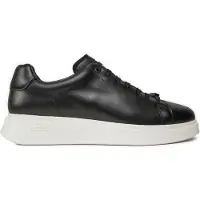 BOSS Sneaker "Sneaker Bulton_Runn_lt_N", Herren, Gr. 41, schwarz, Obermaterial: 100% Rindsleder Leather cow. Futter: 100% Polyester PES. 100% Gummi rubber., Schuhe Sneaker