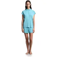Emporio Armani für Damen. EW002964_AF19024 Essential Studs Schlafanzug blau (S), Heimtextilien, Viskose, Kurzarm, Türkis