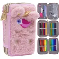 Astra Dreifaltige Federmappe mit Zubehör Fluffy Unicorn AC31 Astrabag
