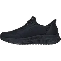 SKECHERS für Damen. 117740 Slip-Ins Sneaker: BOBS Squad 4 - Key Look schwarz (41), Wohnung, Schnürsenkel, Lässig