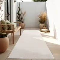 Paco Home In- & Outdoor Teppich Flachgewebe einfarbig modern wetterfest für Terrasse Küche 80x150 cm