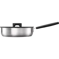 Fiskars Hard Face Steel Schmorpfanne mit Deckel, 2,8 Liter, Multifunktionale Bratpfanne für Fisch, Fleisch und Gemüse, 1 Schmorpfanne, Durchmesser: 26 cm