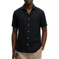 Superdry für Herren. M4011104A Marineblaues Riviera-Hemd (XXL), Lässig, Leinen, Kurzarm