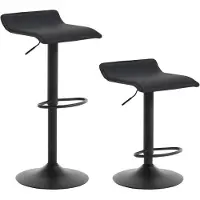 Woltu Barhocker 2er-Set Barstuhl Tresenhocker Bistrohocker Designer Hocker, höhenverstellbar drehbar, Kunstleder Stahl,Schwarz