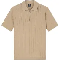 Armani Exchange für Herren. XM002438AF22249U6229 Polo-Strick Winter Zweig beige (S), Lässig, Baumwolle, Kurzarm
