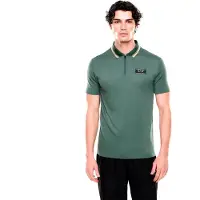 EA7 für Herren. 7M001333_AF13739 Polo Premium Label Koriander (XXL), Blau, Lässig, Viskose, Kurzarm