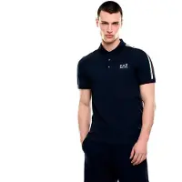 EA7 für Herren. 7M001862_AF12503 Poloshirt aus Baumwollpiqué Italian Spirit marineblau (S), Schwarz, Lässig, Baumwolle, Kurzarm
