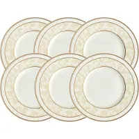 Villeroy & Boch Brotteller "Brotteller Ivoire ø 18 cm 6er Set weiß-gold", bunt (weiß, gold), L:18cm, Speiseteller, Brotteller