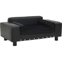 The Living Store Hundesofa Schwarz 81x43x31 cm Plüsch und Kunstleder
