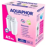 AQUAPHOR Filterkartusche A5 Pack 2 mit Magnesium I Filtert Kalk & Chlor sowie Sc