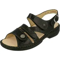 Finn Comfort , Gomera, Damen, Sandale, schwarz, Leder, - Damenschuhe Sandale bequem / lose Einlage, Schwarz