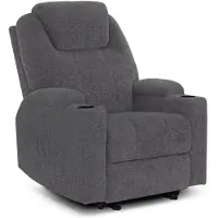 MCombo M Elektrisch Relaxsessel Massagesessel Fernsehsessel Liegefunktion Vibration Heizung 7061 neues Modell (Grau-Chenille)