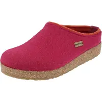 Iesse Schuh Haflinger Damen Hausschuh Herren Pantoffel Clog Wollfilz Grizzly Kris 711056, Größe:37 EU, Farbe:Rot