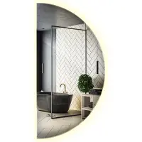 Tulup LED Spiegel - Badezimmerspiegel mit Beleuchtung - Halbkreis Ø 100cm – Neutralweiß 4000K