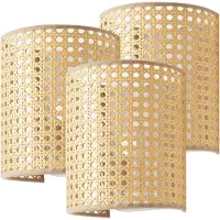 Lux.pro Wandleuchte 'Ascot' 3er Set in Rattanoptik